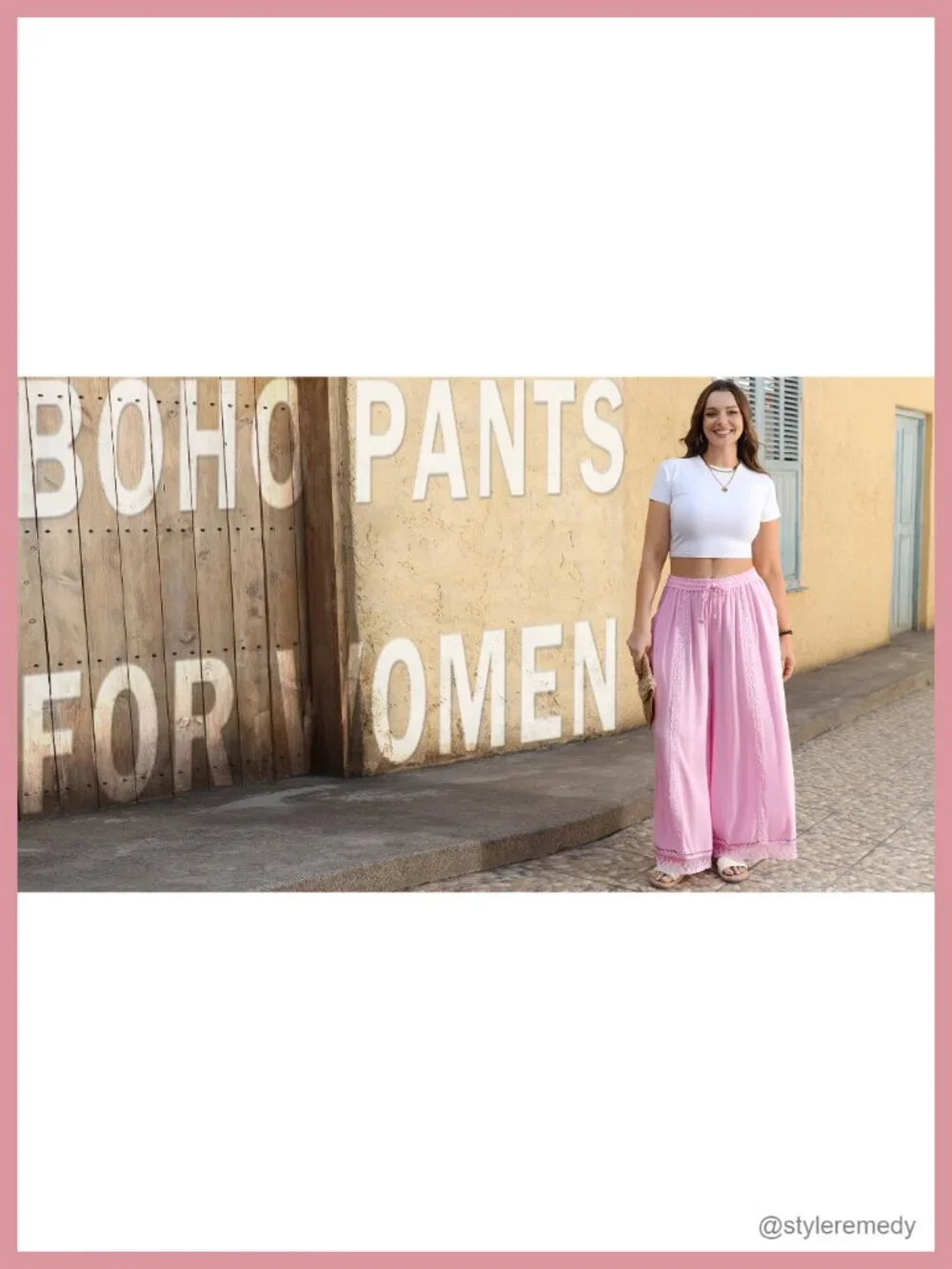 Linen Wide Leg Pants Loose Boho Lounge Beach Vacation Flowy Lace Summer Pants